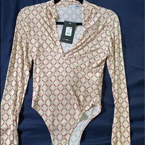 Cream chain link bodysuit